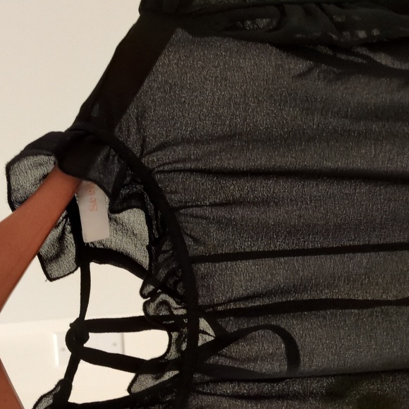 See By Chloe Black Ruffled Blouse - Picture 2 of 6